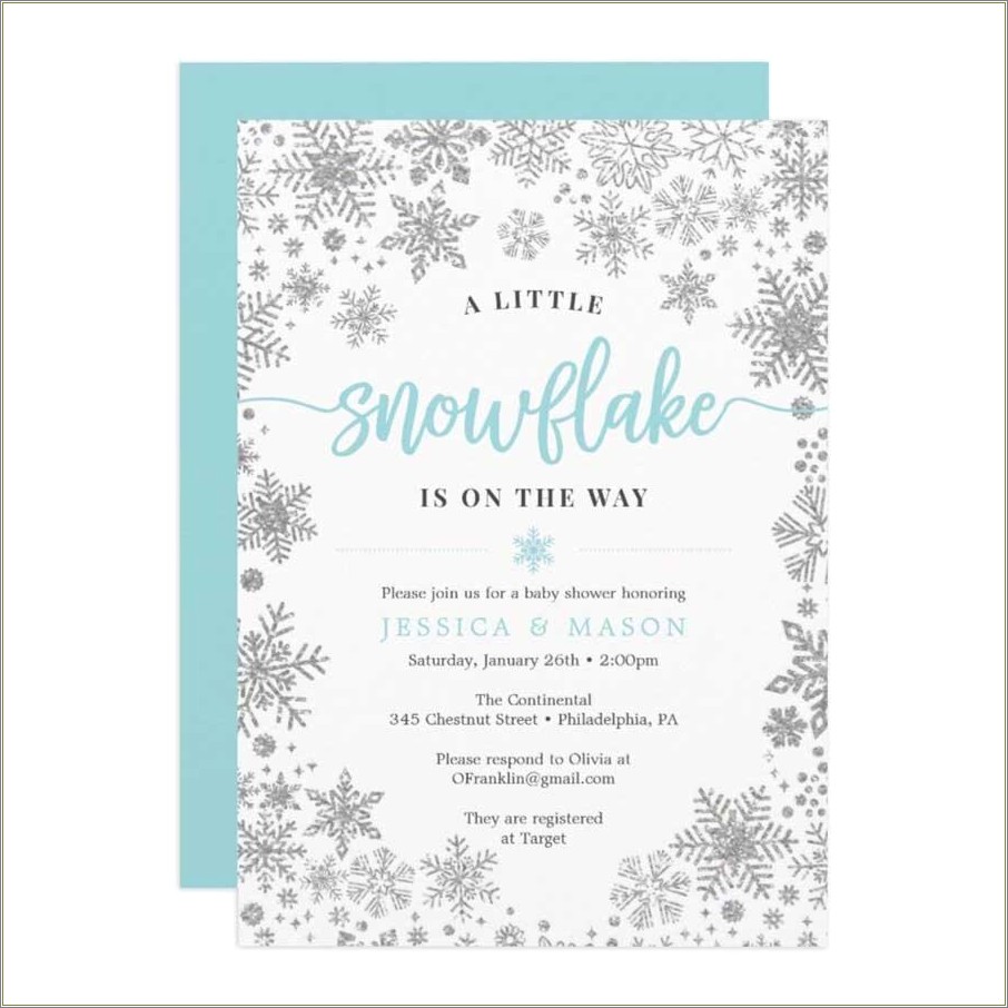 Free Winter Wonderland Baby Shower Invitations Templates