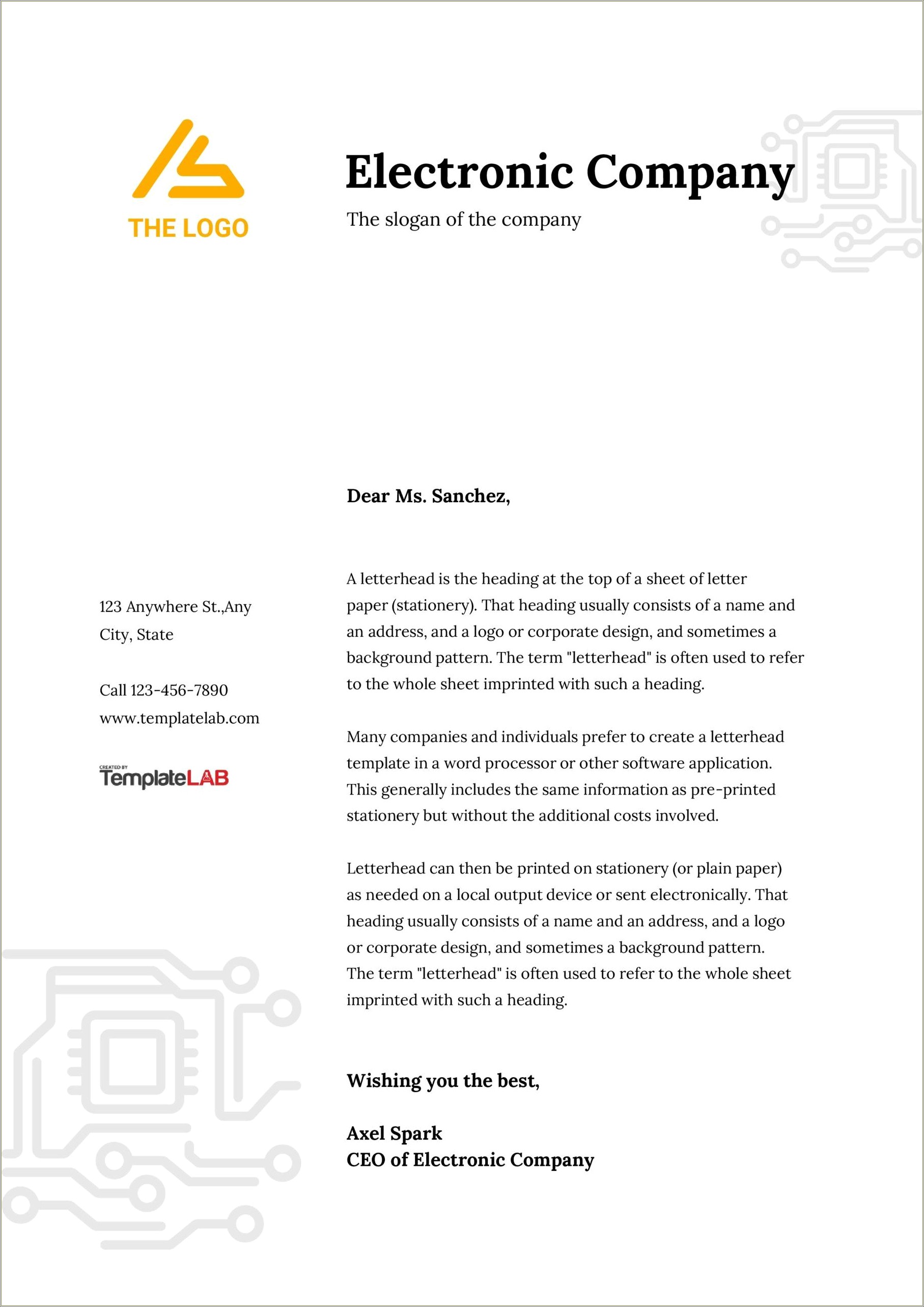 Free Word Template Letterhead With 3 Columns