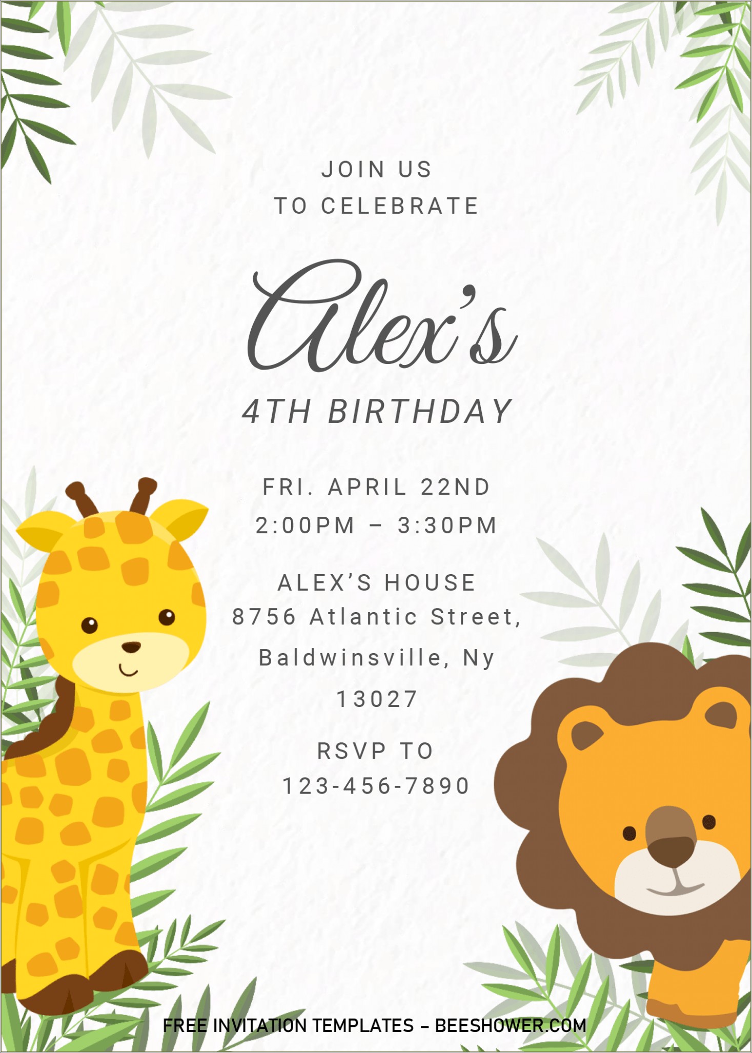 Free Zebra Print Baby Shower Invitation Templates