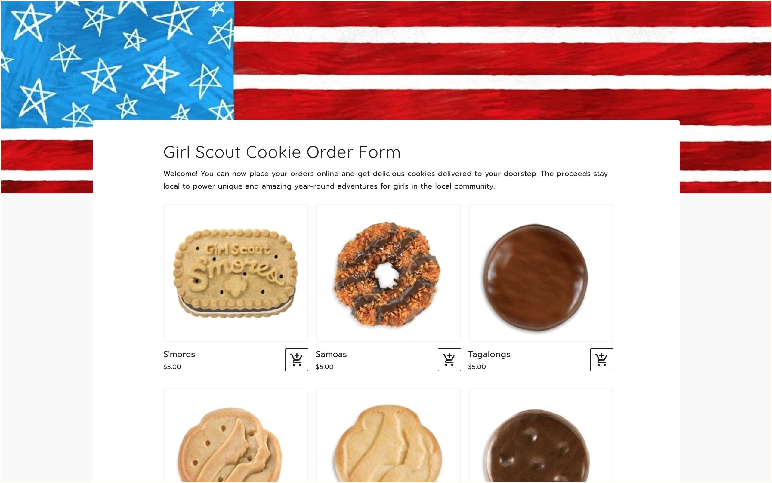 Girl Scout Cookie Order Form Template Free
