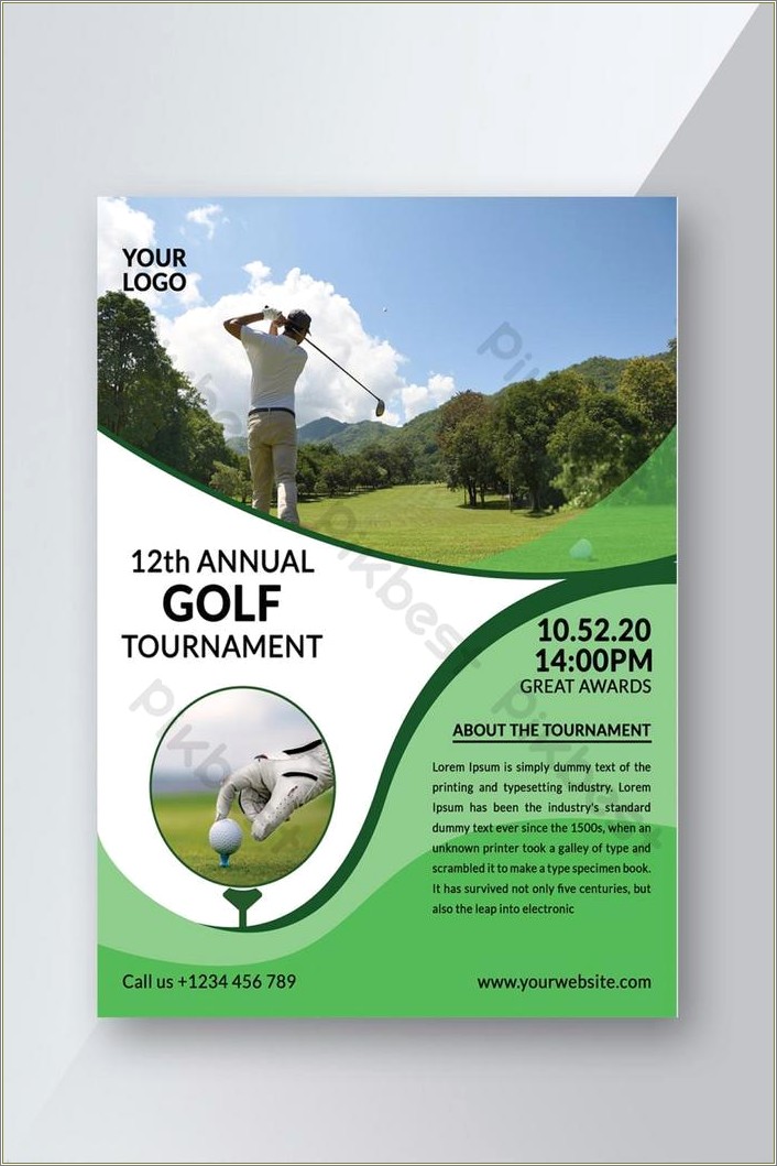 Golf Tournament Quad Fold Brochure Template Free