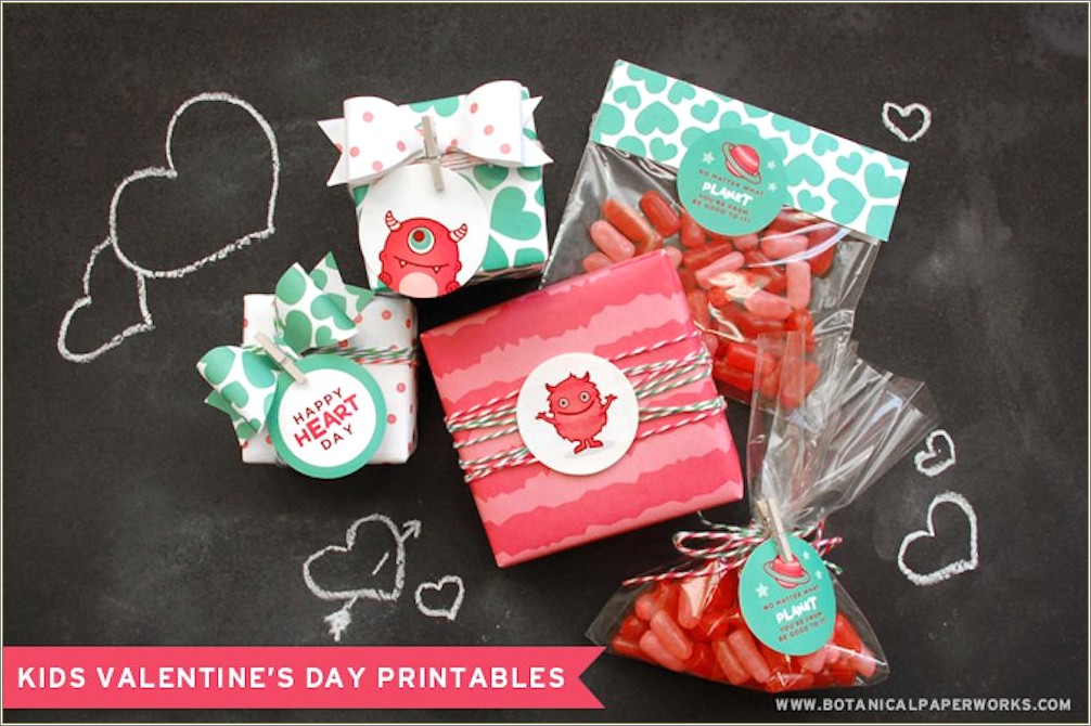 Happy Valentines Gift Bag Free Template Kids