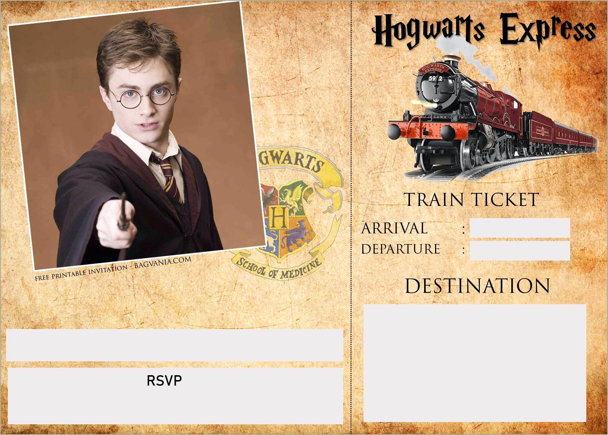 Harry Potter Birthday Party Invitation Template Free