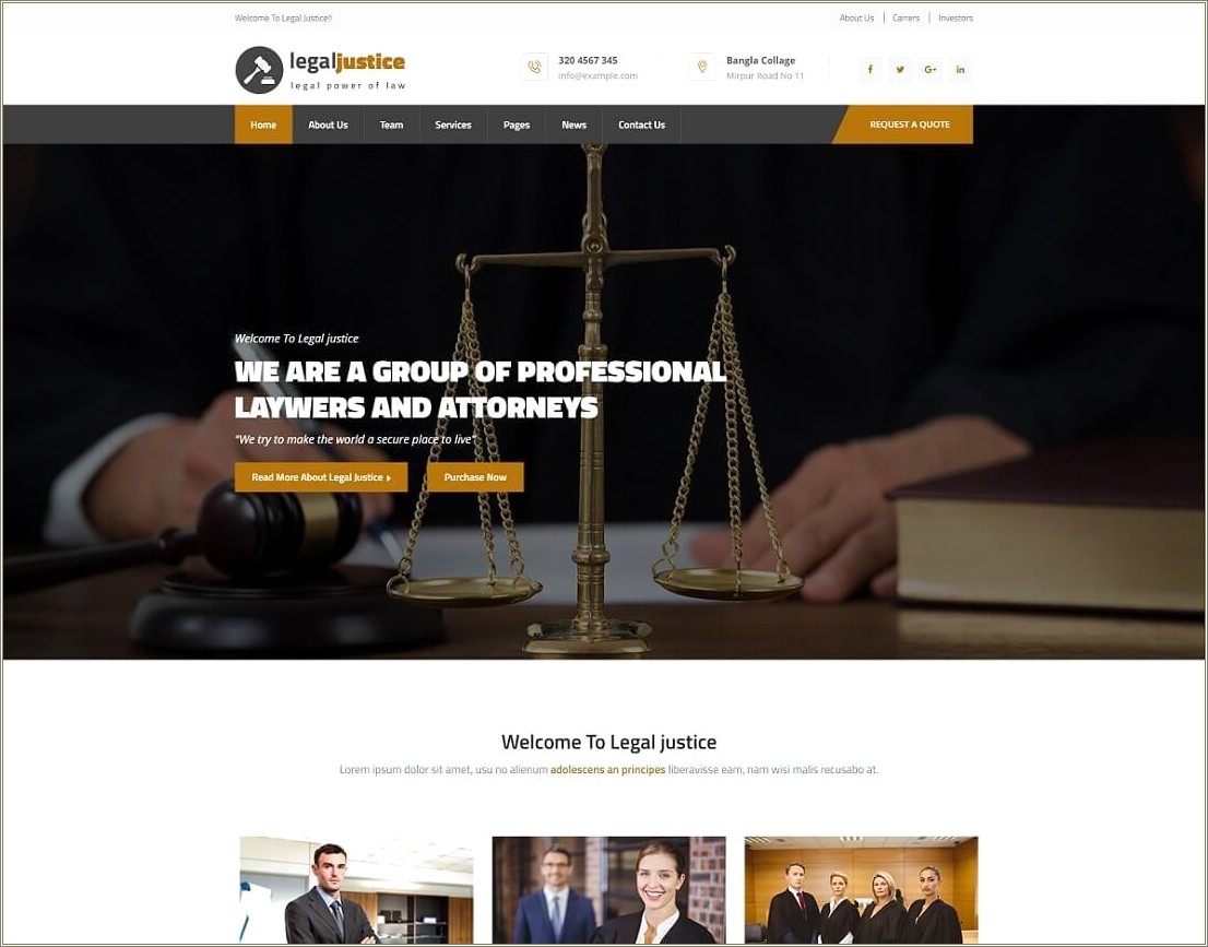 Hicks & Hynson Law Firm Html Template Free Download