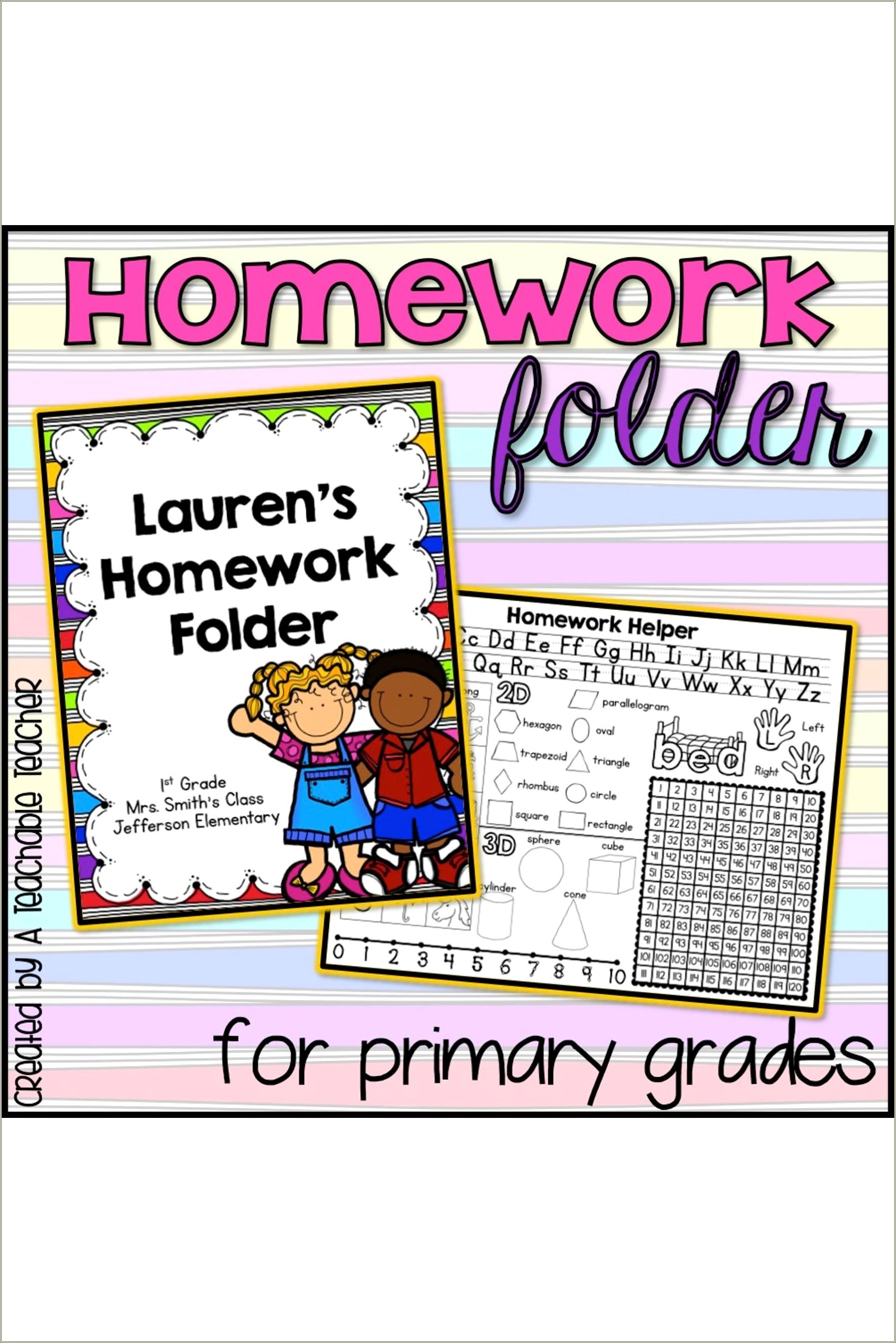 Homework Folder Template Grade 2 Tpt Free