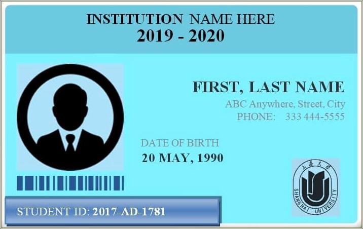 Id Card Template In Excel Free Download