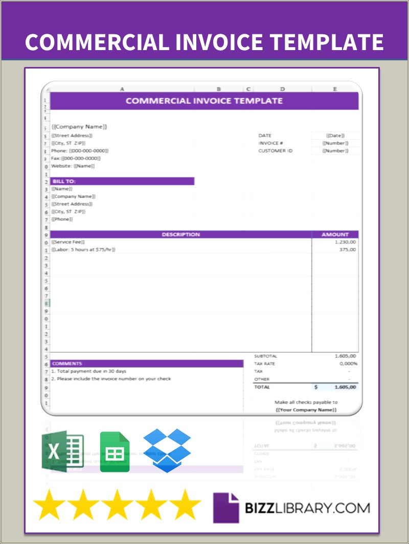 Legal Invoice Template In Excel Free Download