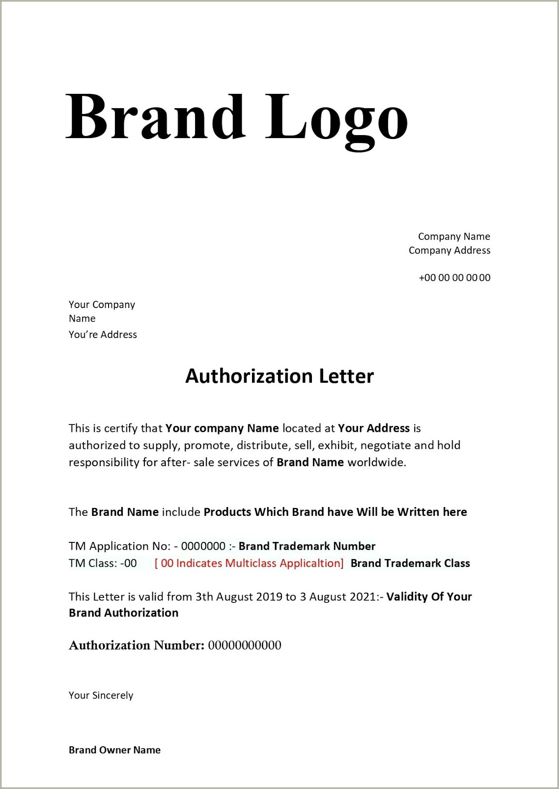 Letter Of Authorization To Negotiate Template Free