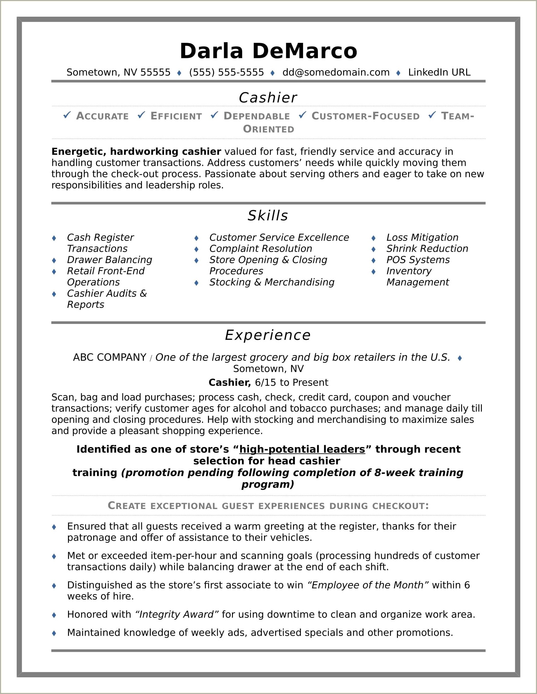 Listing Duties In Job Resume