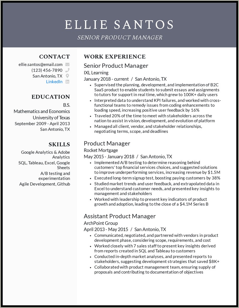 Management Resume Summary Of Qualifications