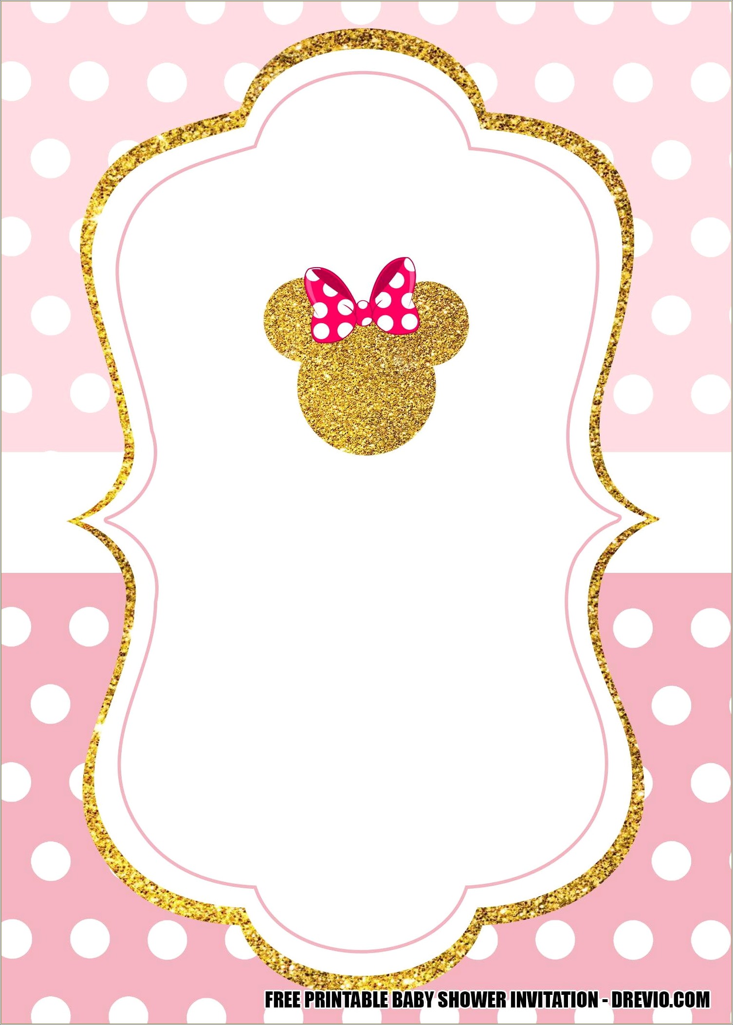 Minnie Mouse 1st Birthday Invitations Template Free