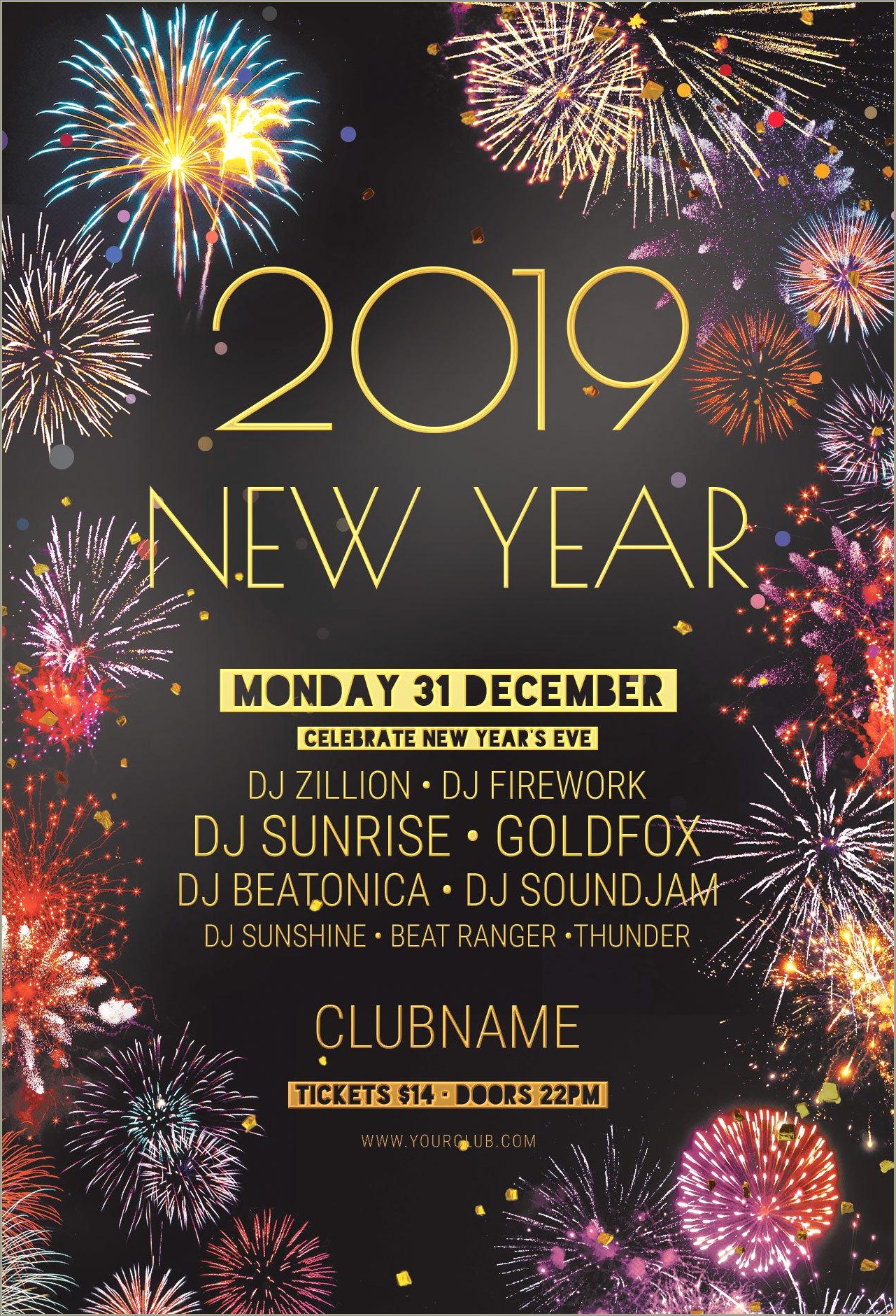 New Years Eve Party Flyer Template Free Download