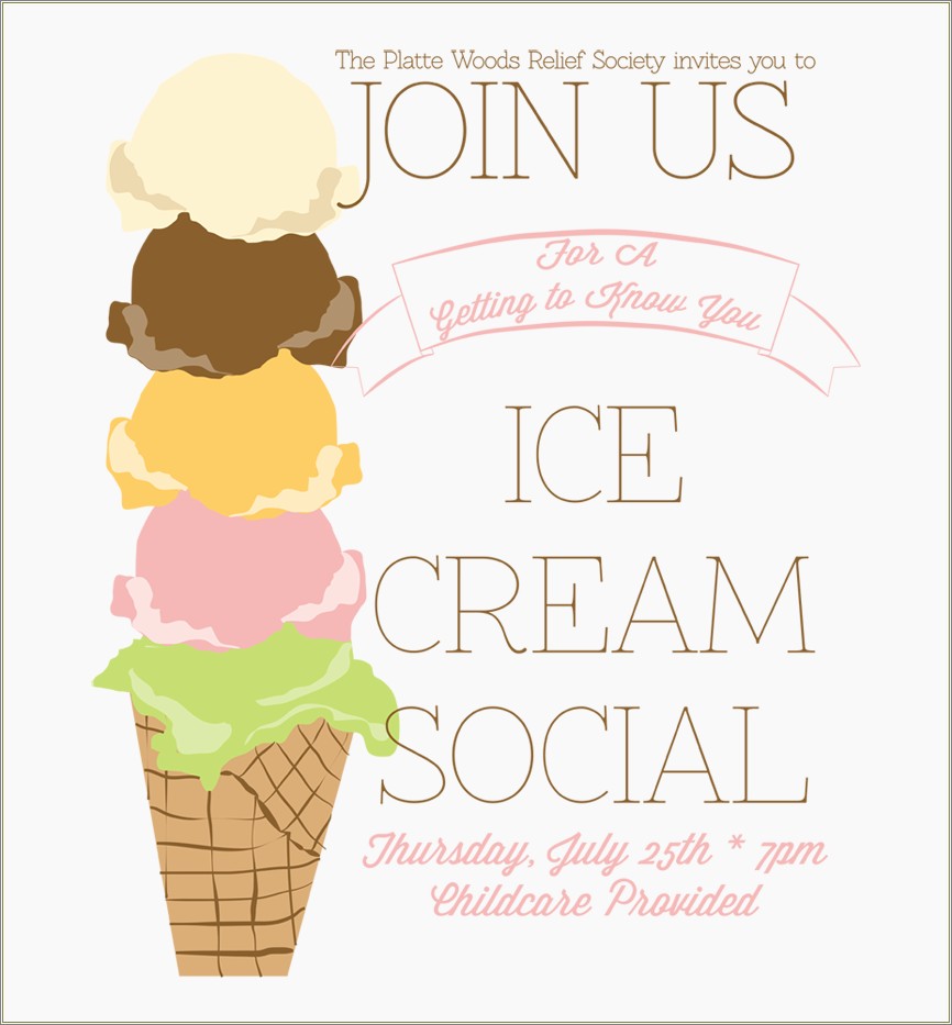 Printable Ice Cream Social Flyer Template Free Download