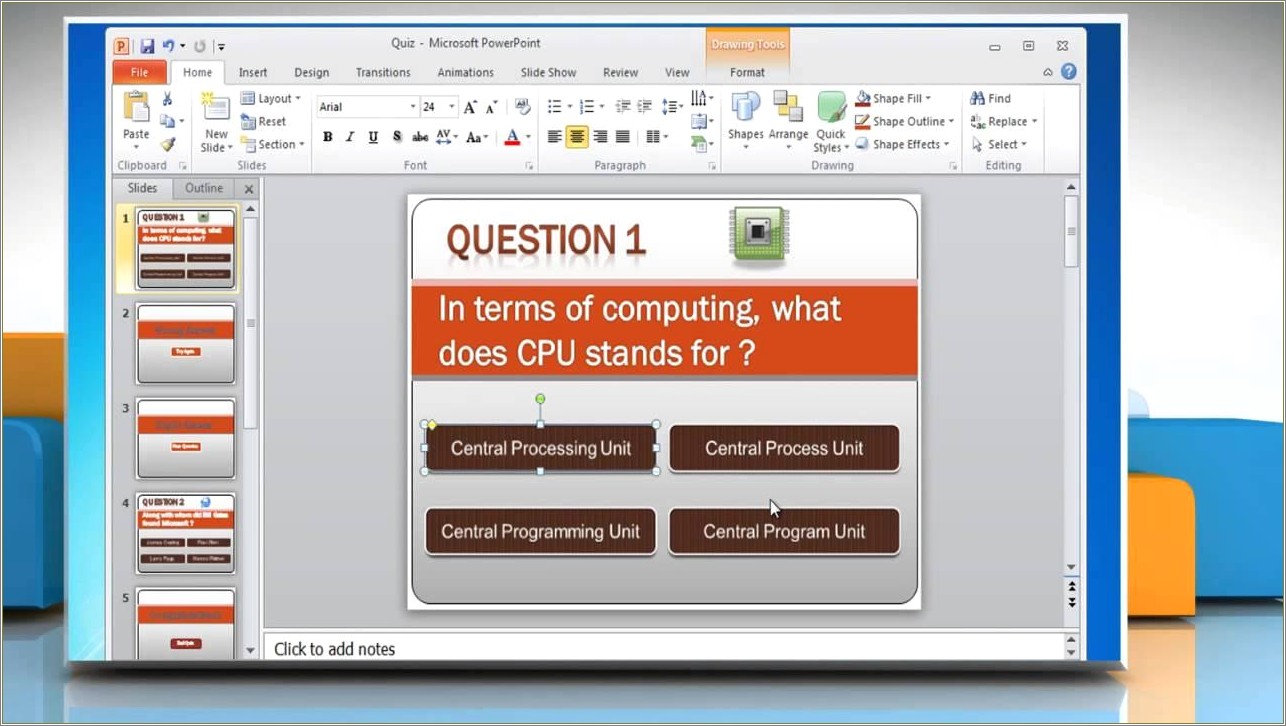 Quiz Bee Powerpoint Template With Timer Free Download