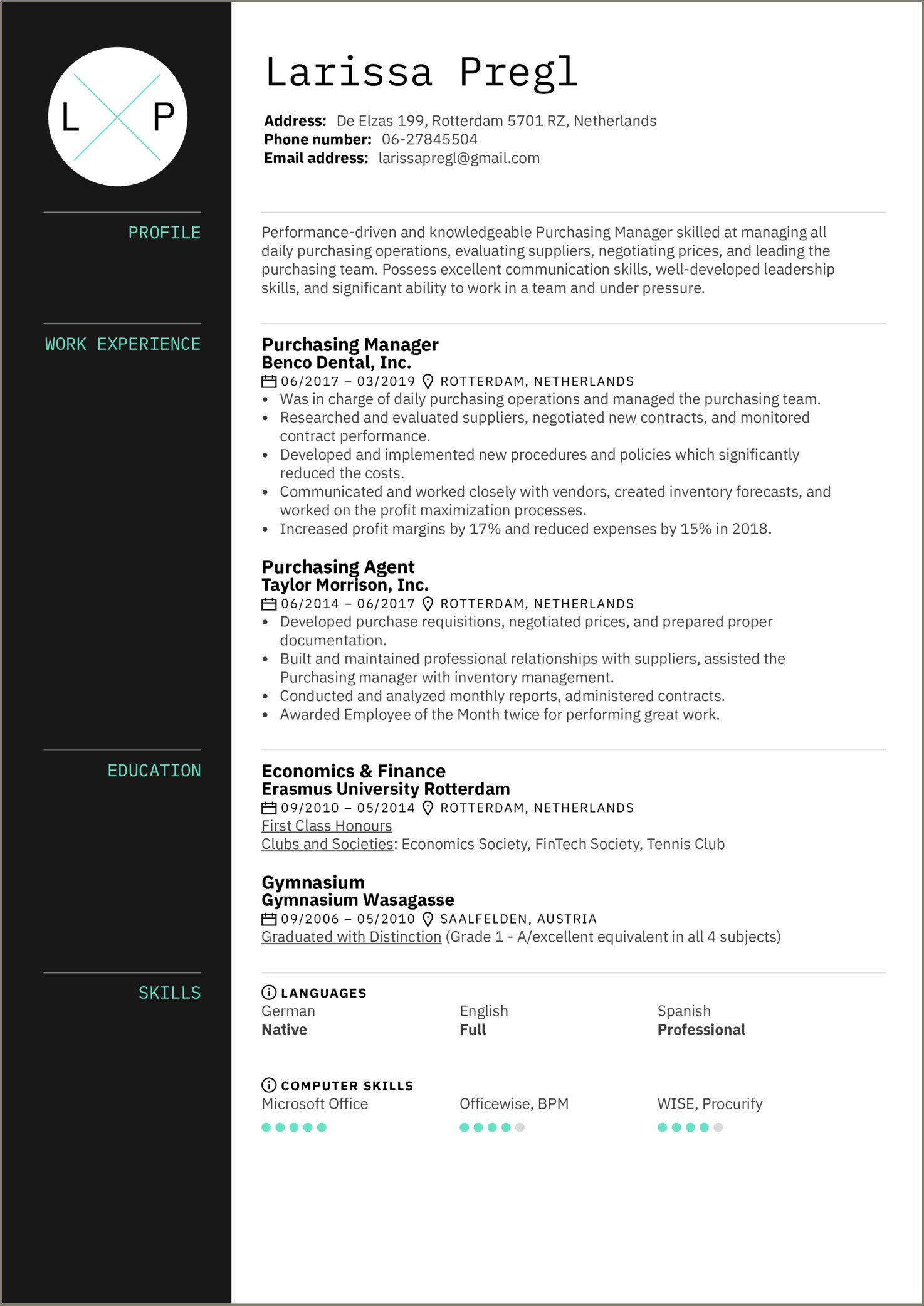 Resume Examples For Purchase Pharma