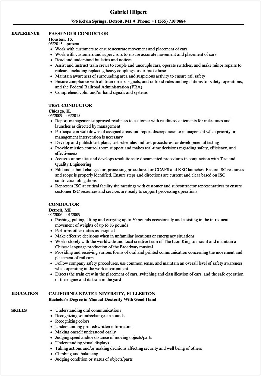 Resume Format For Railway Jobs