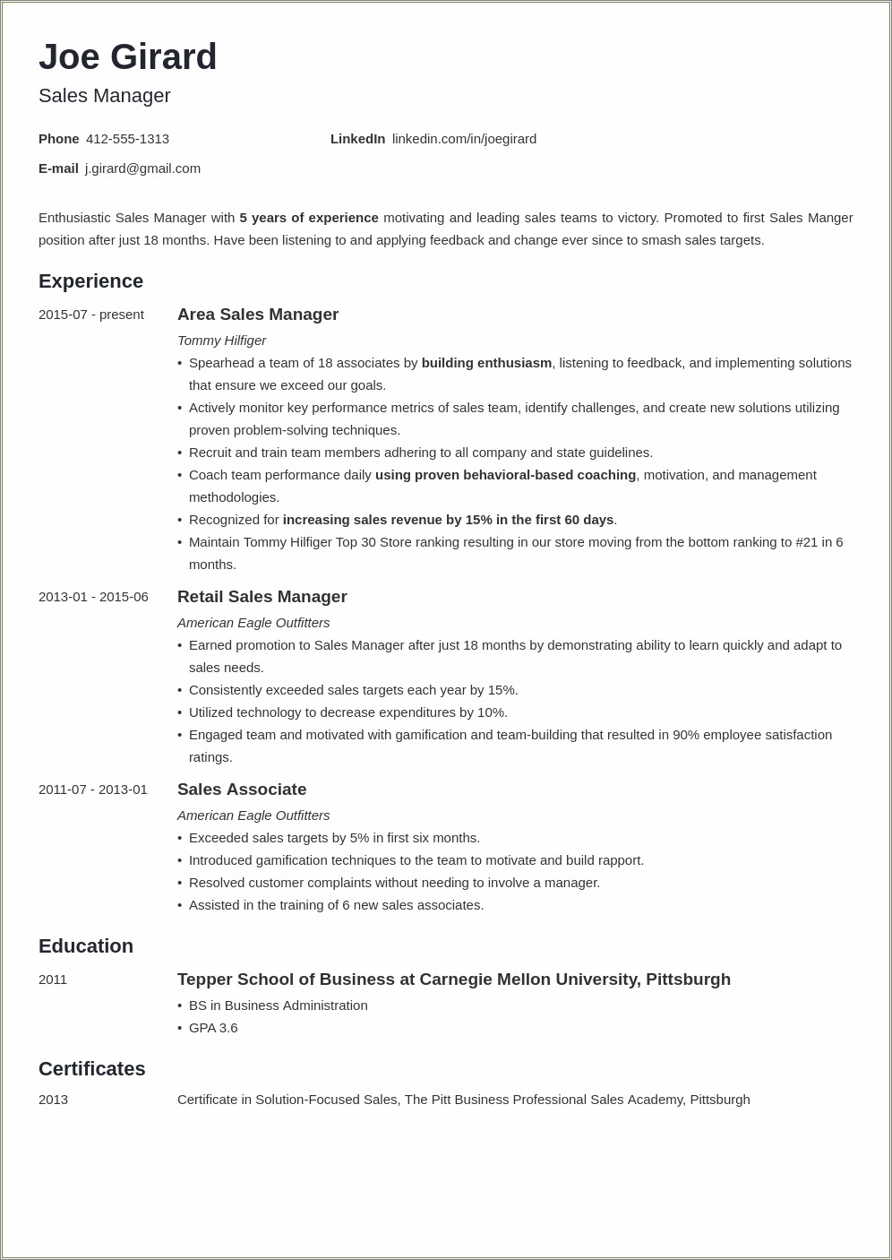 Resume Objective For Parts Salesman