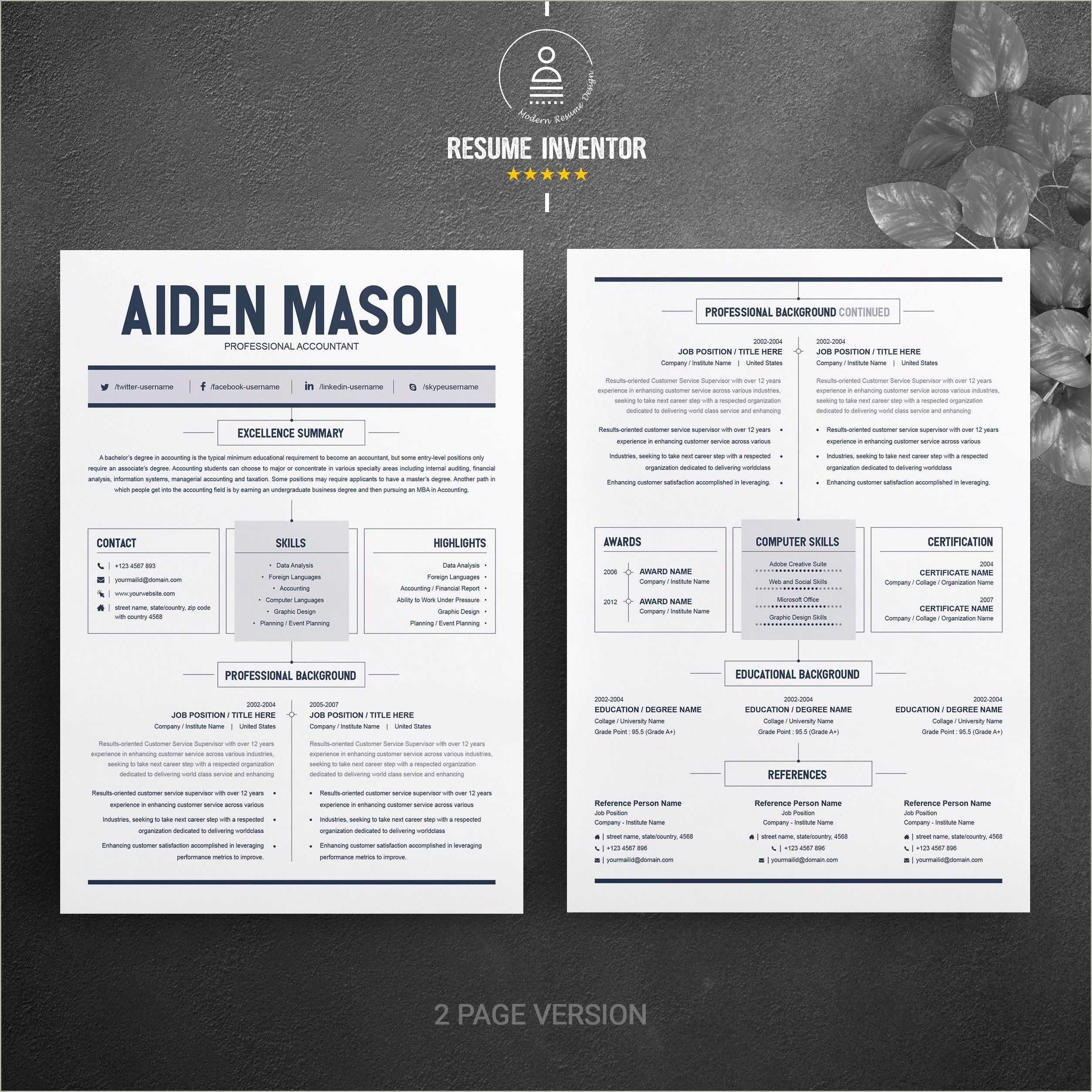 Resume Templates Free Download Mac