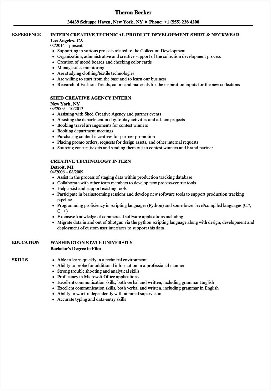 Sample Additional Info For Resume