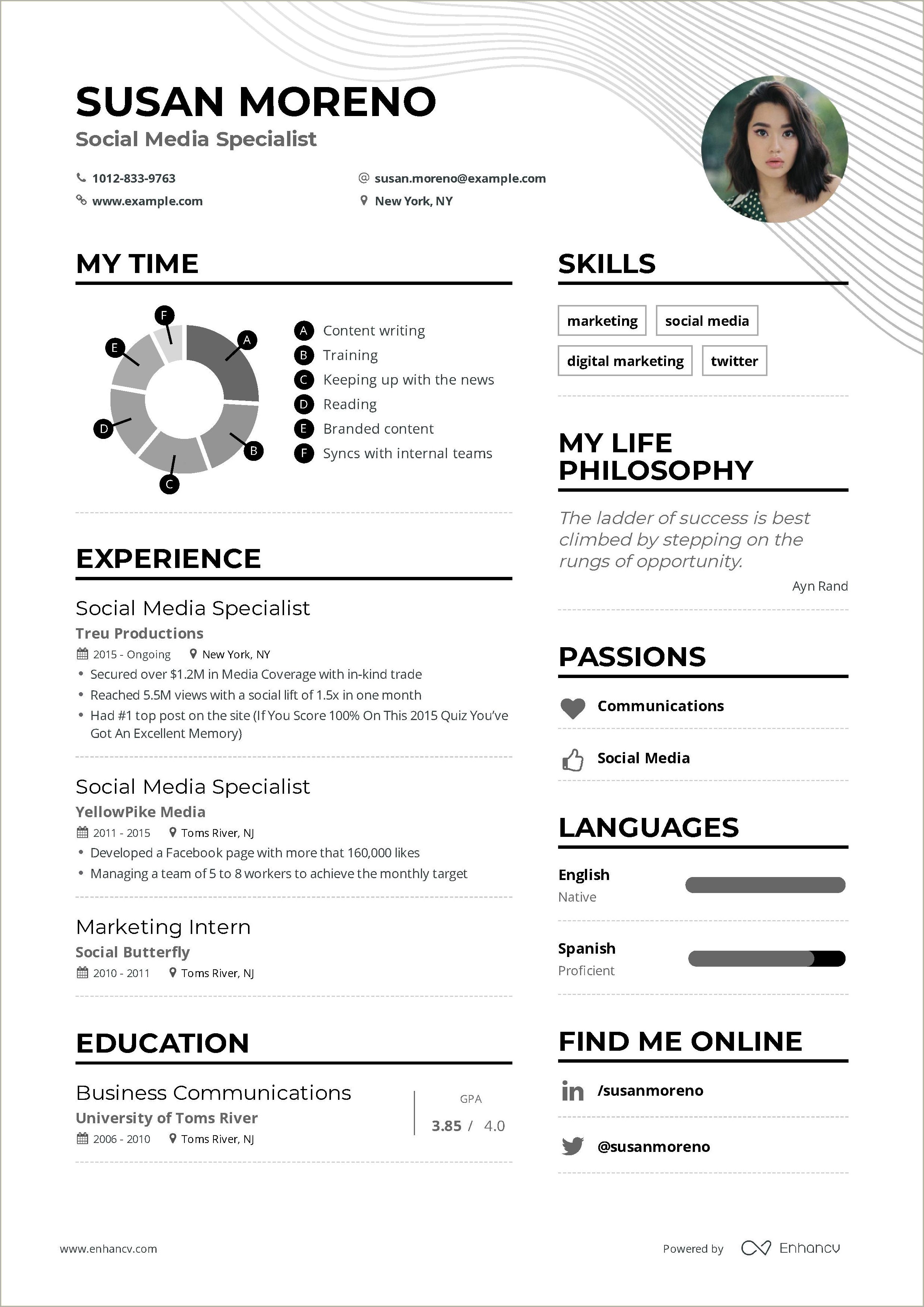 Social Media Expert Resume Sample