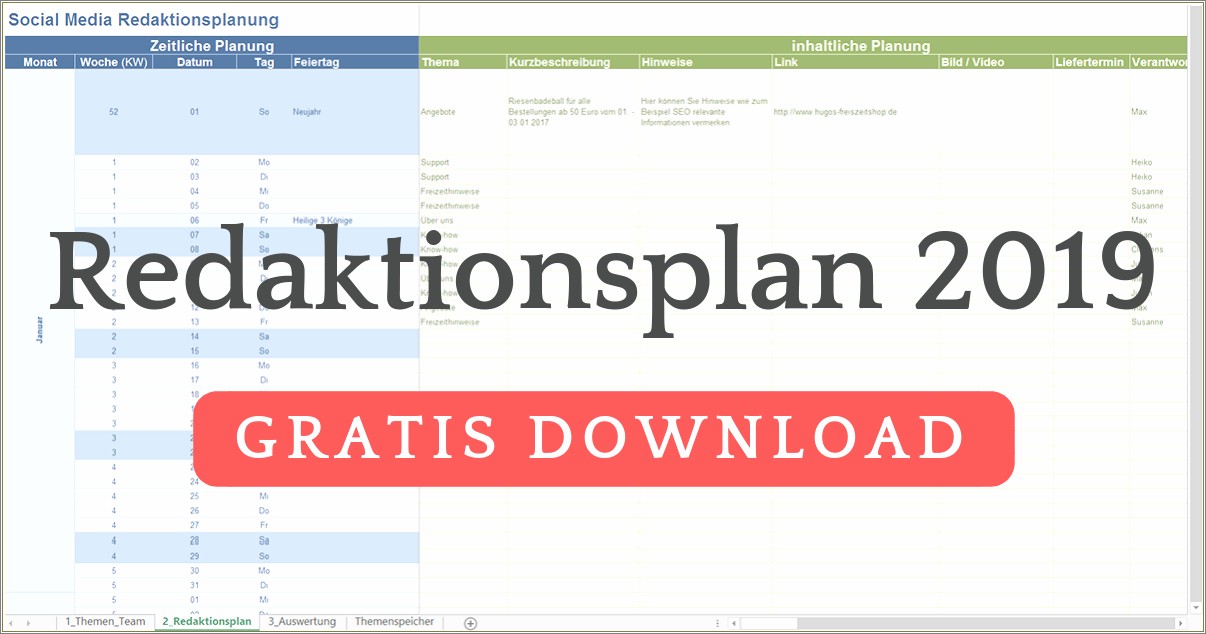 Social Media Plan Template Excel Free Download