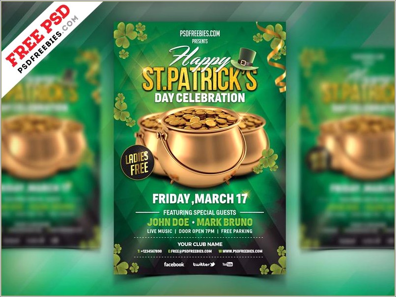 St Patrick's Day Flyer Template Free