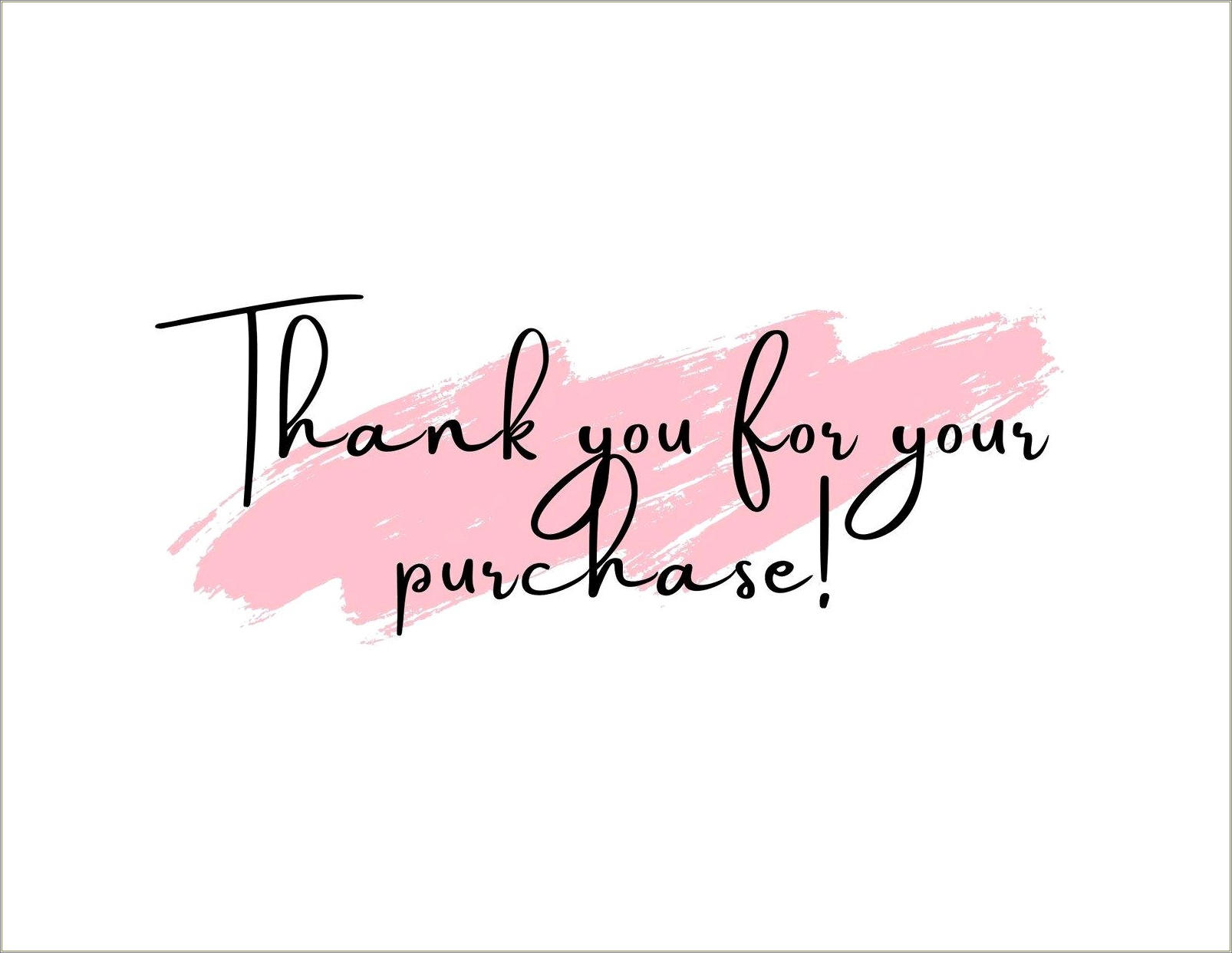 Thank You For Your Order Card Template Free