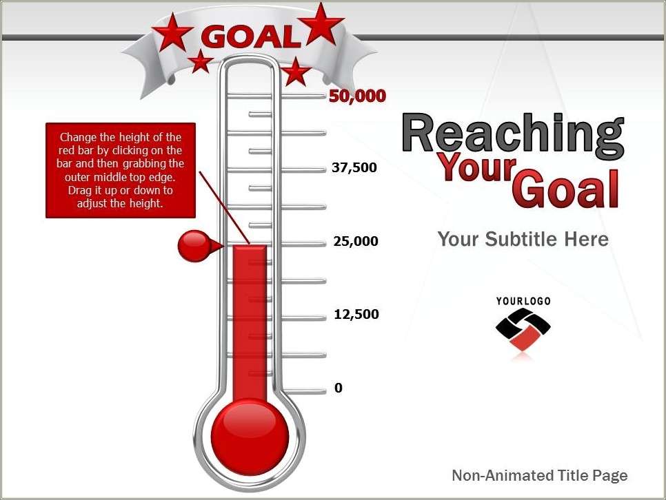 Thermometer Goal Chart Excel Template Free Download