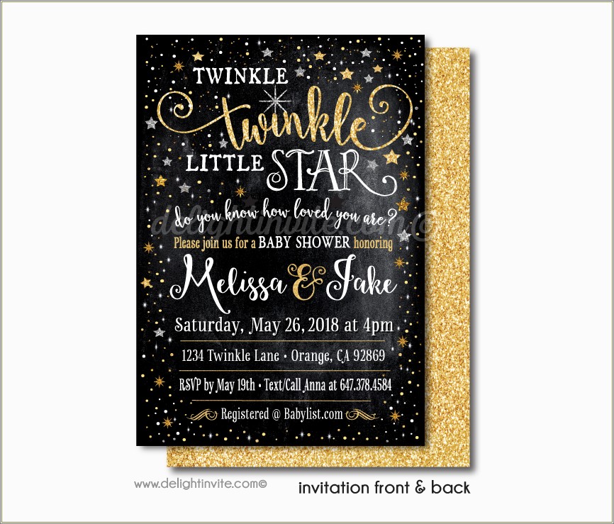 Twinkle Twinkle Little Star Birthday Invitation Template Free