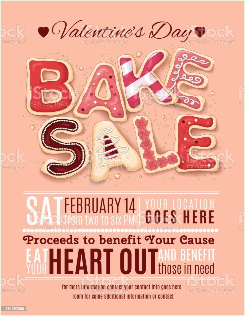 Valentine's Bake Sale Flyer Template Free
