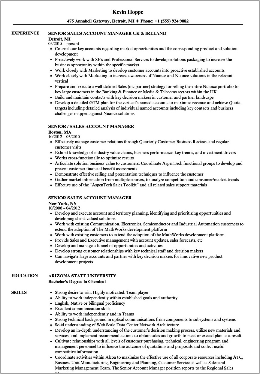 Accounts Manager Resume Format Download