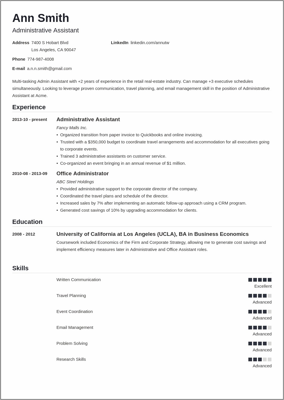 Administrative Assistant Resume It Skills