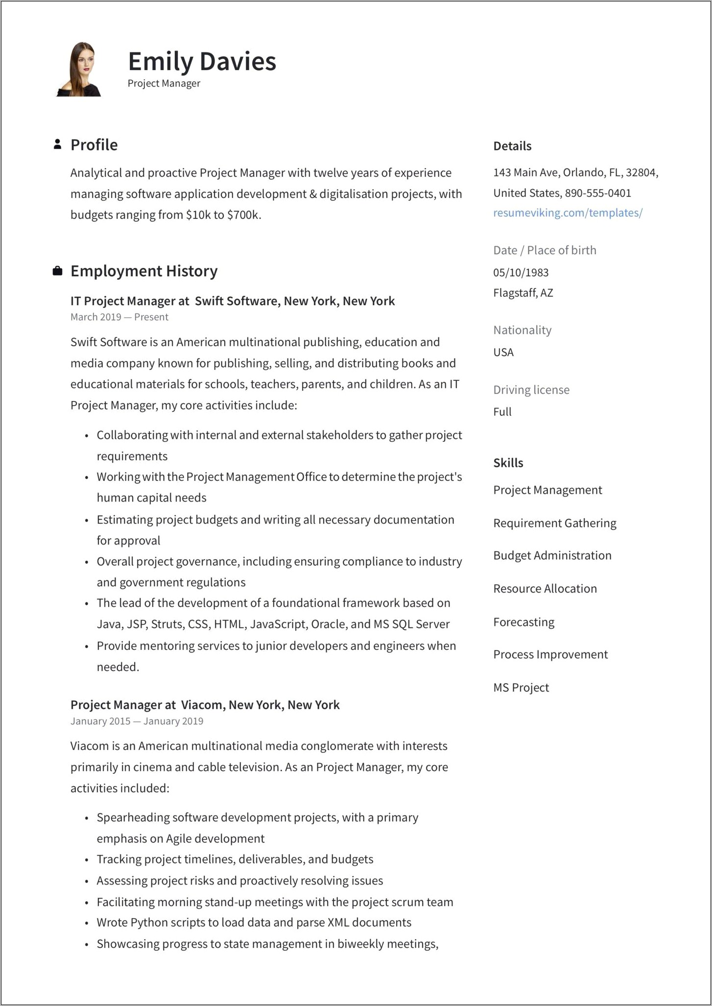 Application Production Support Manager Resume