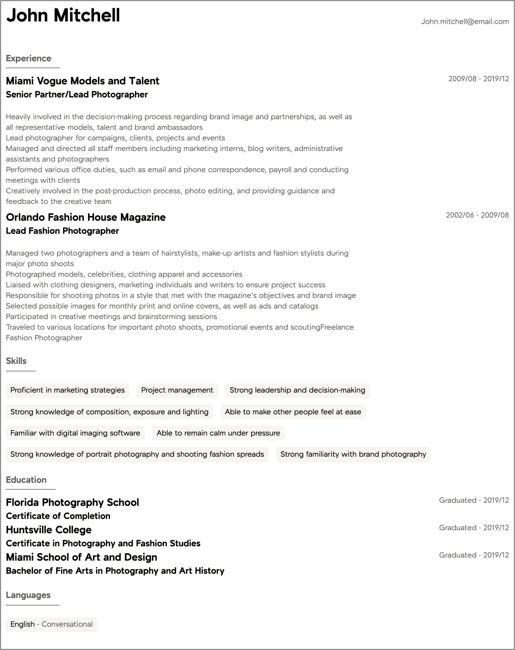 Art History Major Resume Samples