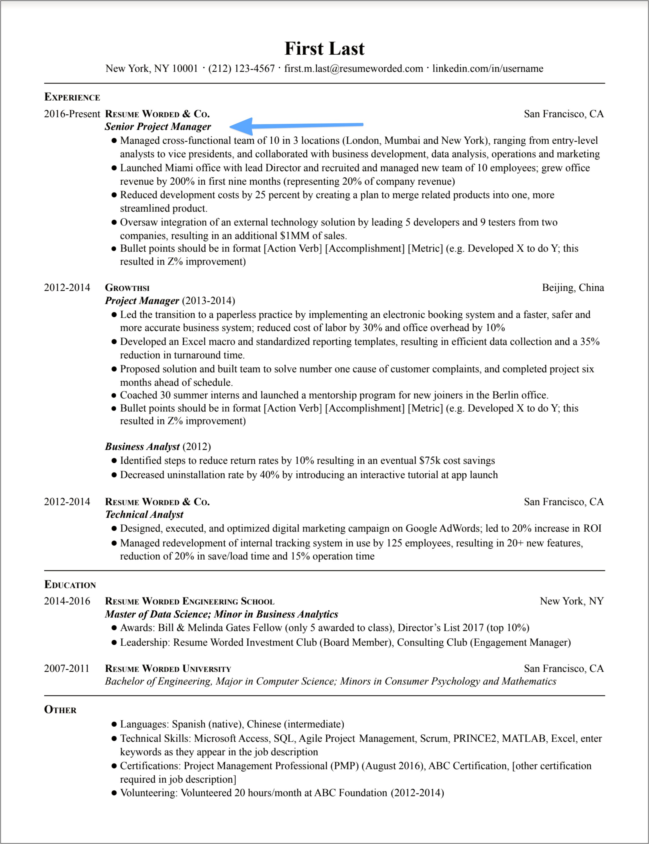 Business Analyst Project Manager Resume