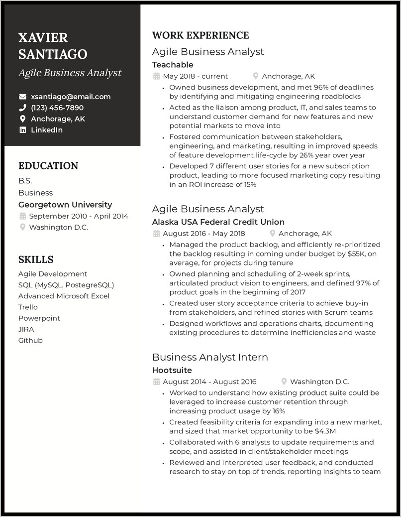 Business Intelligence Resume Objective Example