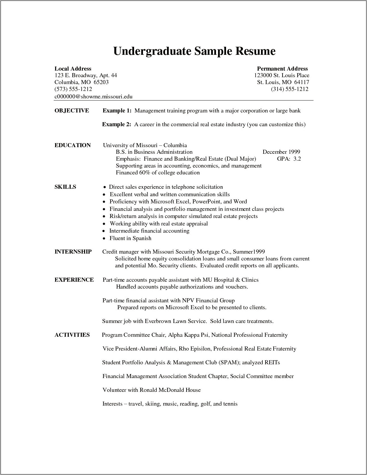 Class Projects On Resume Example