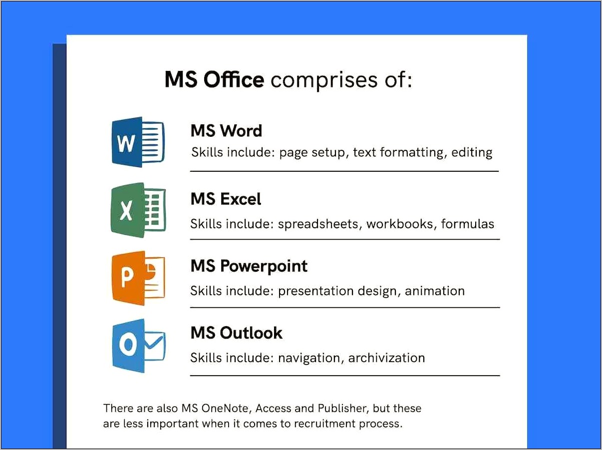 Describing Microsoft Skills On Resume