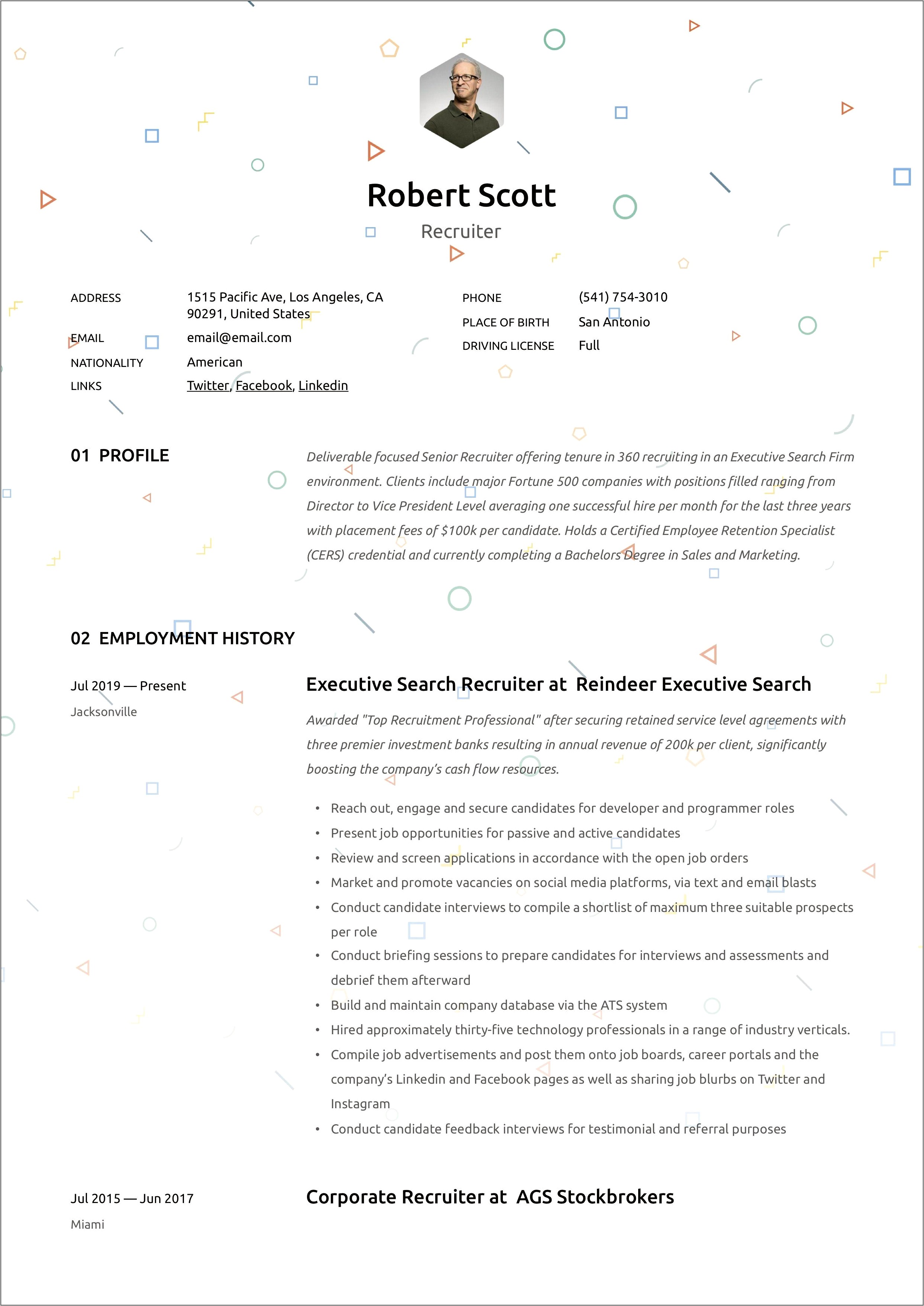 Example Of Testimonial In Resume