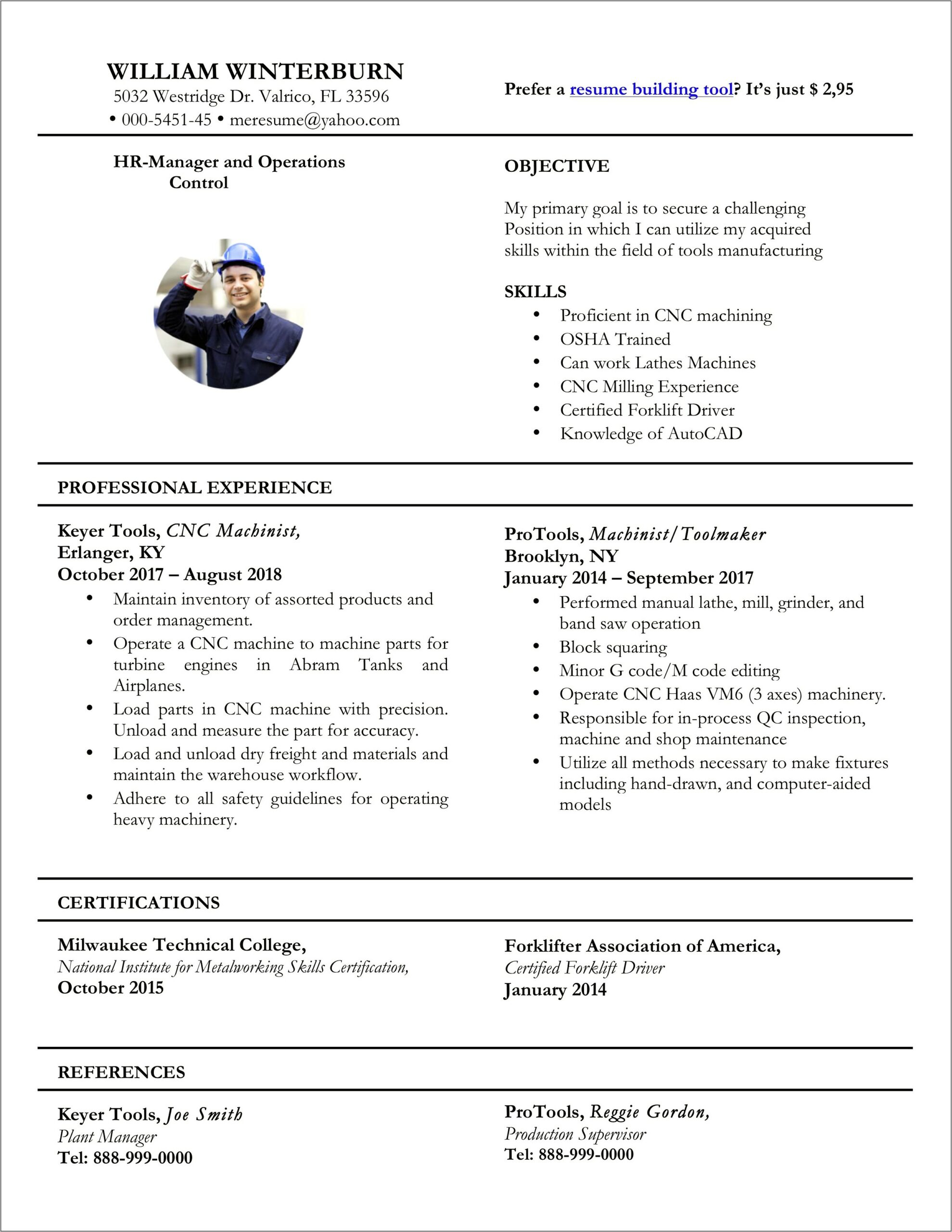 Examples Of Job Resume Templates