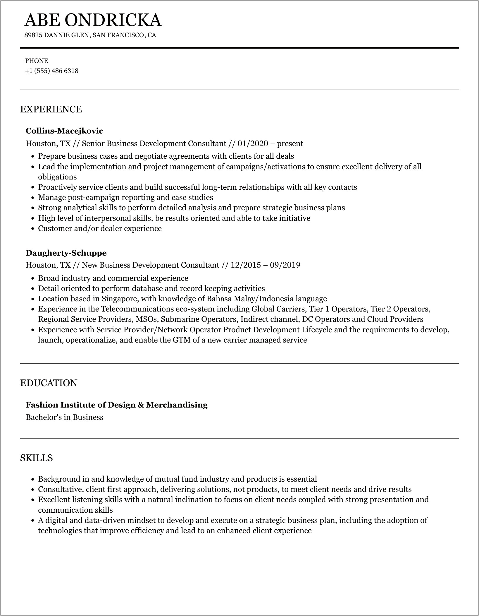 Examples Of Oilfield Consultant Resumes