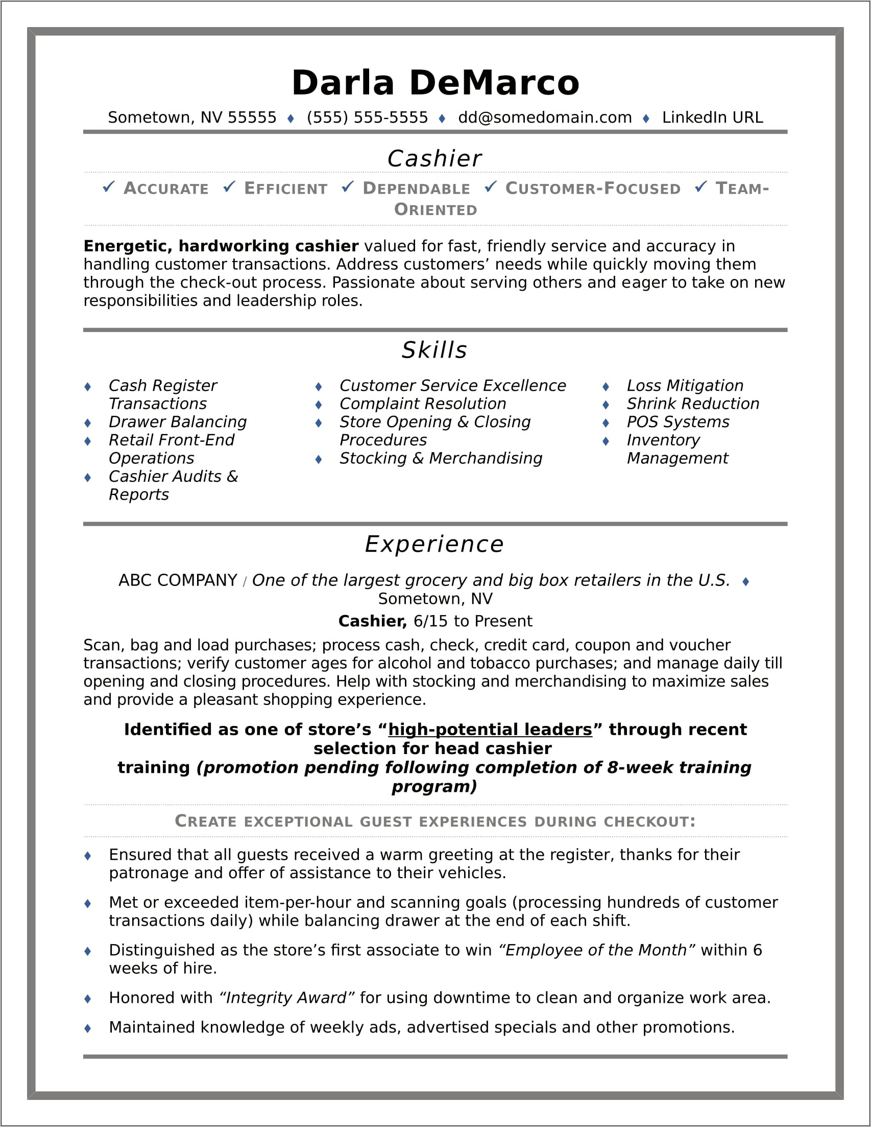 Fast Food Worker Resume Examples