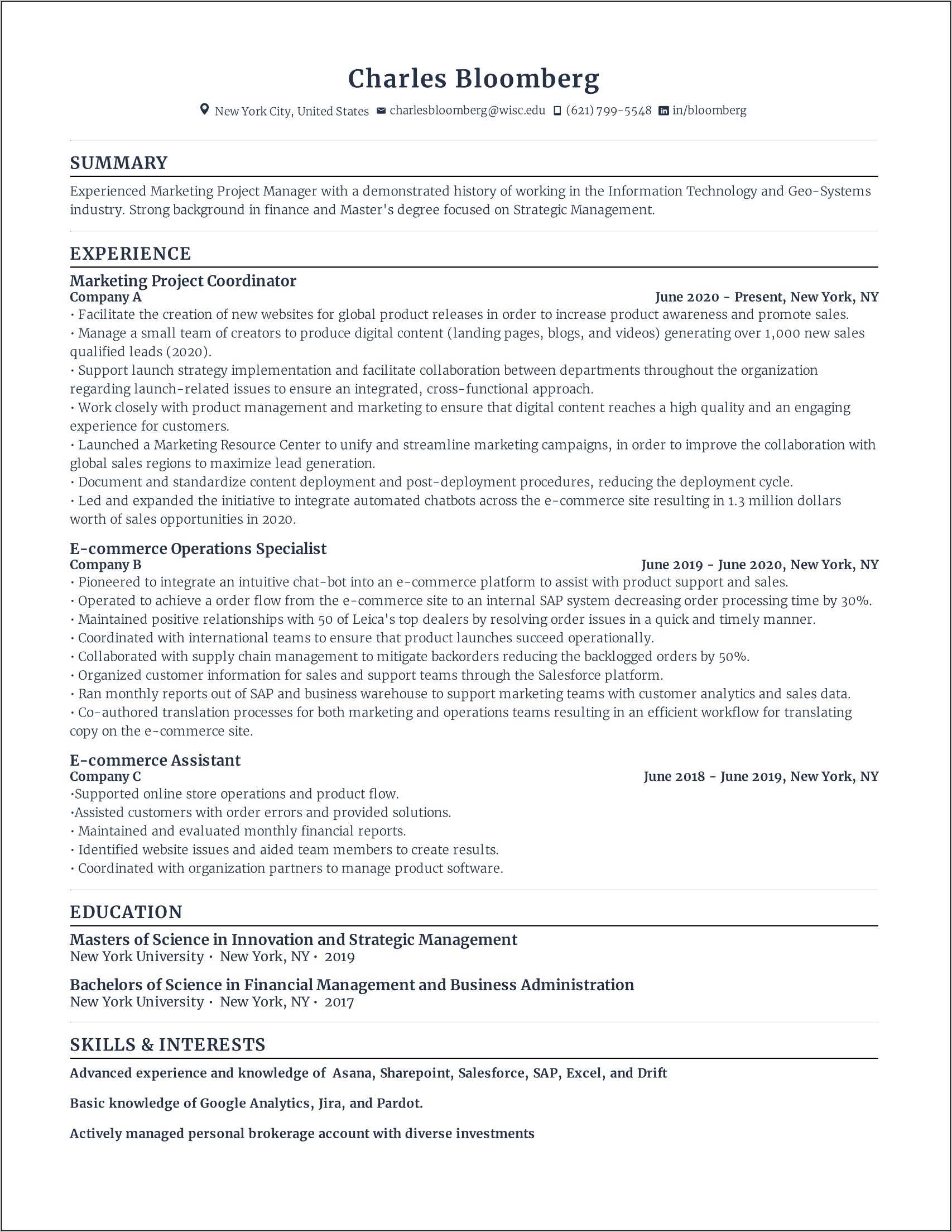 Finance And Analytics Manager Resume
