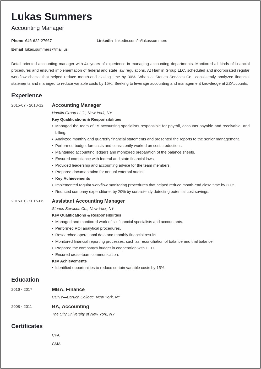 Financial Management Analyst Federal Resume