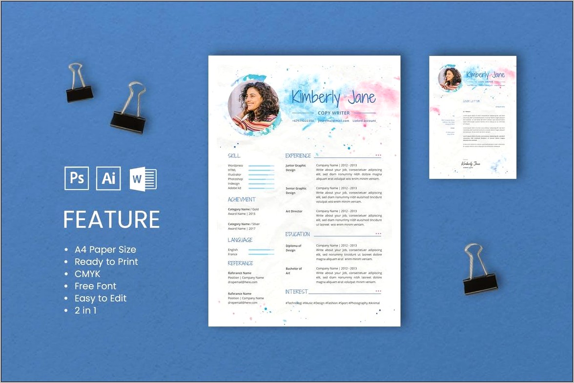 Free Graphic Resume Templates Word