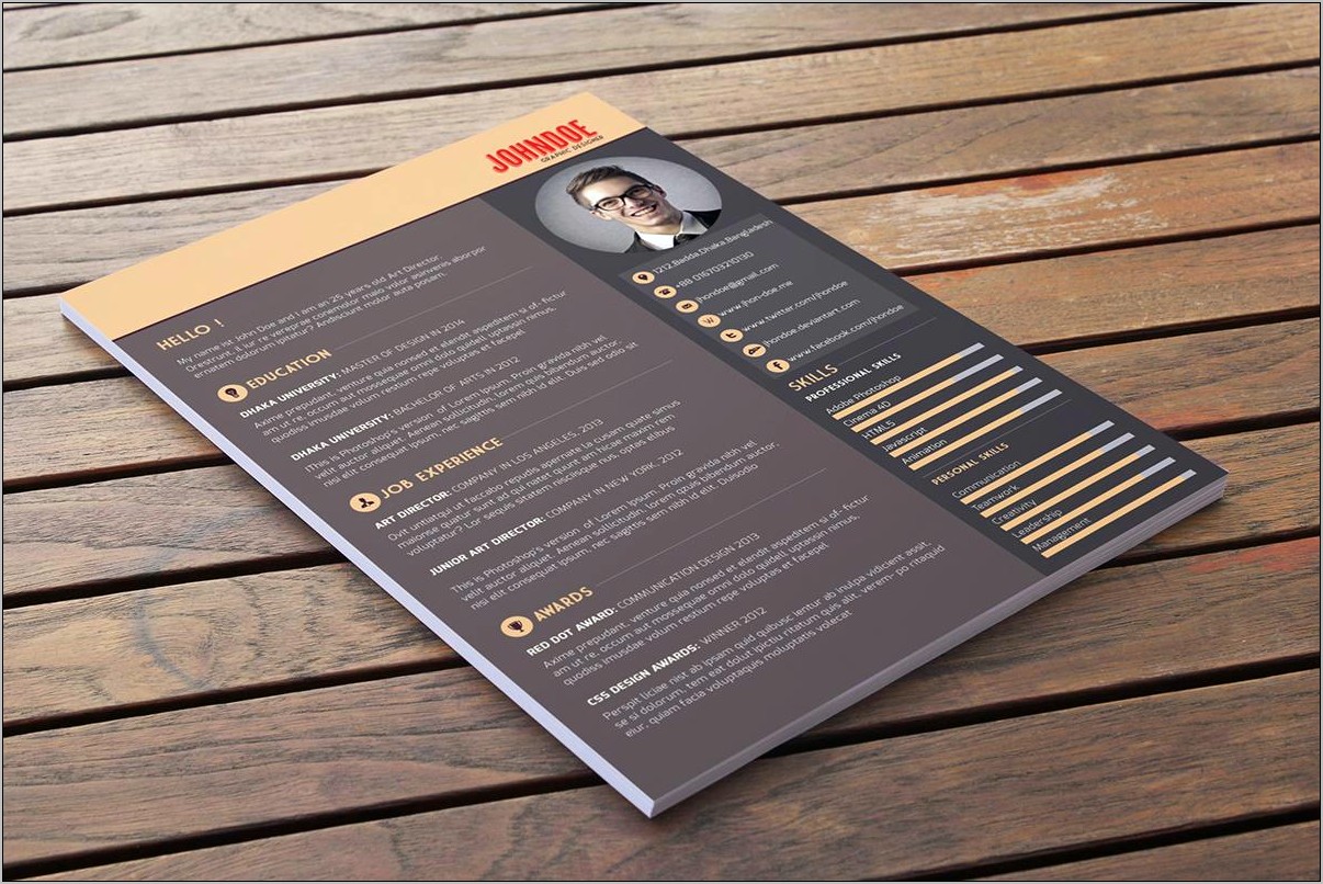 Free Resume Cv Template Mockup