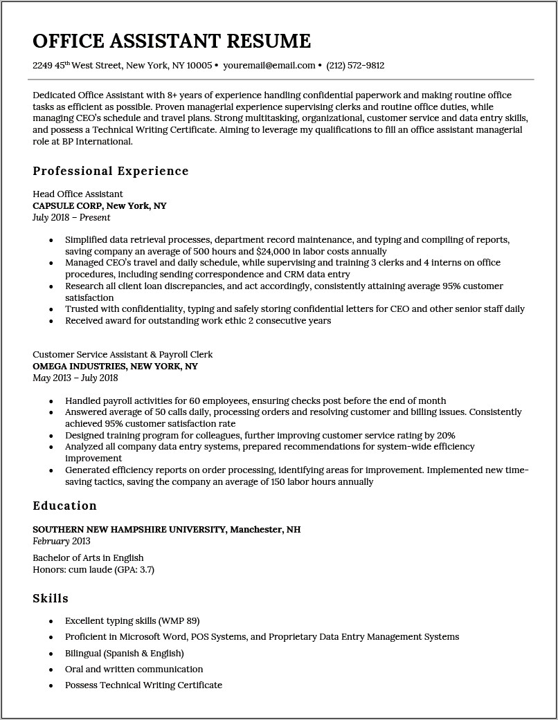 Good Hr Generalist Resume Sample