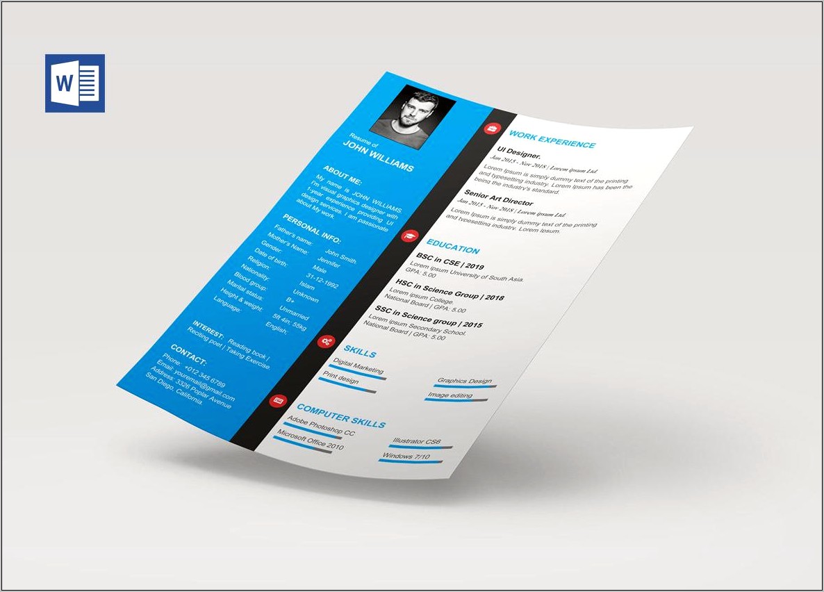 Graphic Resume Templates Word Free