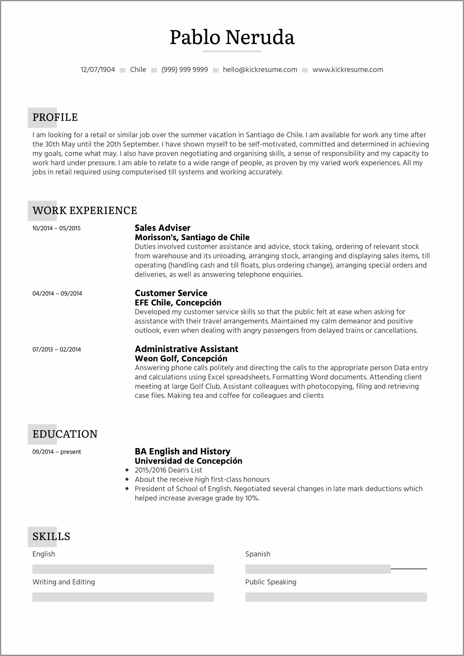 Objective For Teen Job Resume