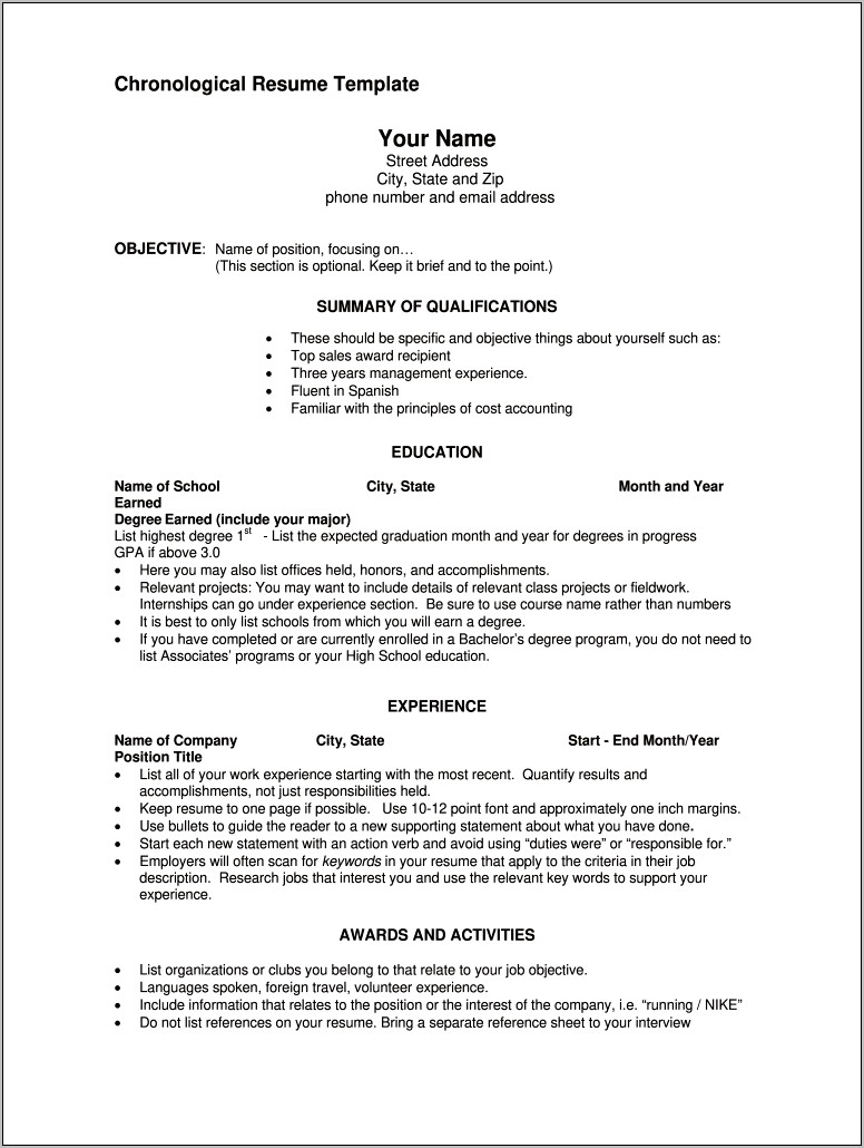 Objective In Resume For Ofw